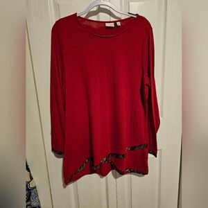 Kim Rogers Vibrant Red Tunic Top